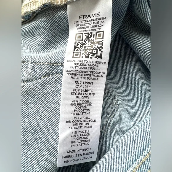 Frame Le Mini Boot in Kerwin Wash Mid Rise Light Wash NWOT Size 28 - Picture 12 of 16